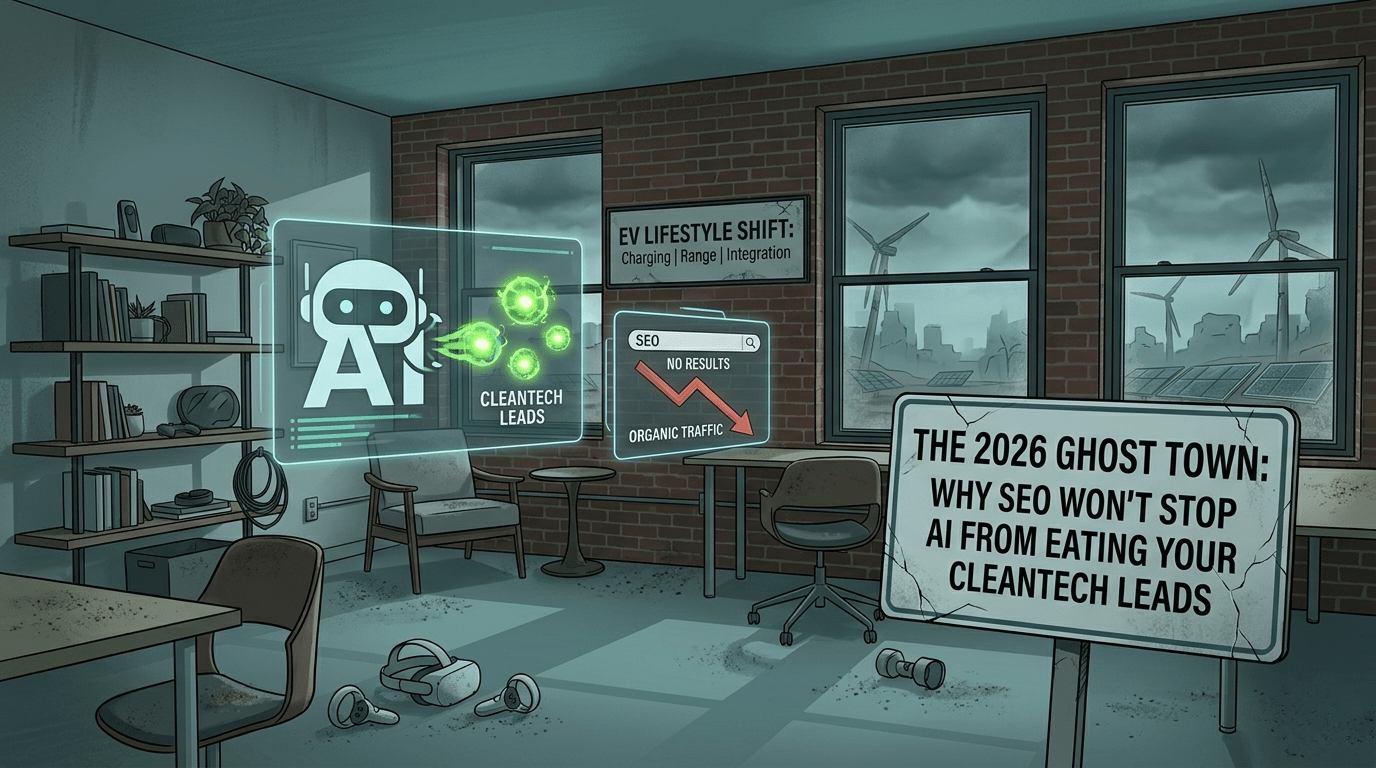 The 2026 Ghost Town: Why SEO Won’t Stop AI From Eating Your Cleantech Leads